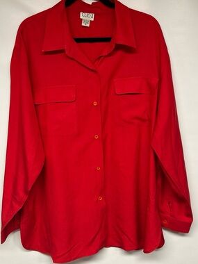 Clio Vibrant Red Silk Blouse